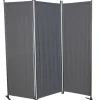 Paravent 3-teilig Bezug Swingtex Polyacryl dunkelgrau 165 x 171 cm