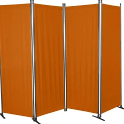 Paravent 4-teilig Bezug Swingtex Polyacryl terracottafarben 165 x 228 cm