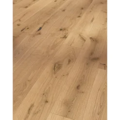 Parkett 'Basic 11-5' Eiche Chianti geweißt lackversiegelt matt hellbraun 11,5 mm