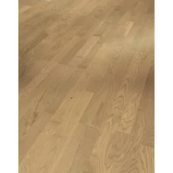 Parkett 'Basic 11-5' Eiche Malbec geweißt lackversiegelt matt hellbraun 11,5 mm