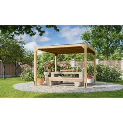 Pavillon 'Cubus' naturfarben 309 x 309 x 239 cm