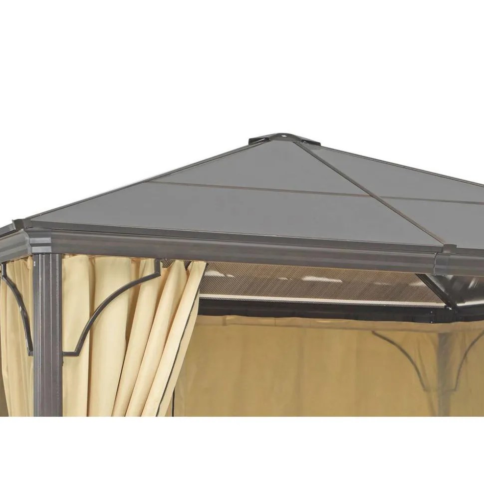 Pavillon 'Hardtop' beige/braun 300 x 300 x 260 cm
