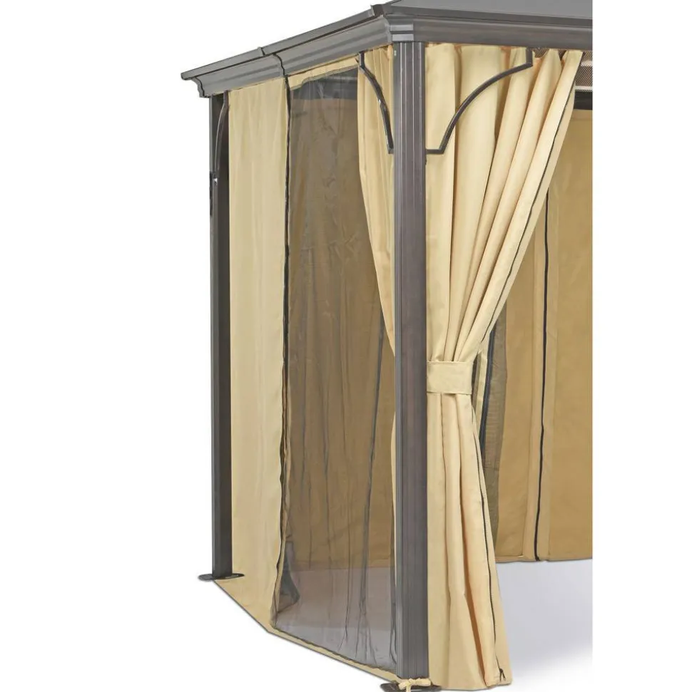 Pavillon 'Hardtop' beige/braun 300 x 300 x 260 cm
