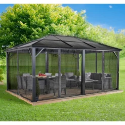 Pavillon 'Meridien 12 x 16' anthrazit 365 x 485 x 270 cm