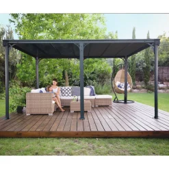 Pavillon 'Milano' anthrazit 309 x 426 cm Polycarbonat grau