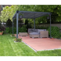 Pavillon 'Milano' anthrazit 309 x 309 cm Polycarbonat grau