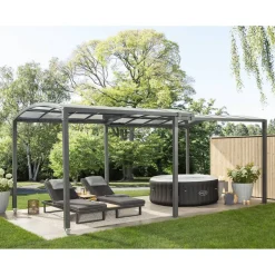 Pavillon 'Zora' grau 290 x 230 x 290 - 560 cm, ausziehbar