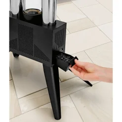 Pellet-Feuersäule Edelstahl schwarz 34,5 x 135 x 53,5 cm