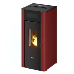Pelletofen 'Amaranto' Stahl bordeaux 2,5 - 8,5 KW