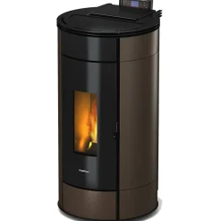 Pelletofen 'Globe' Stahl schwarz/braun 10,5 kW