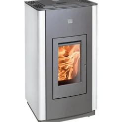 Pelletofen 'HSP 6 Pelletto IV' Stahl/Schamotte grau/weiß 8 kW