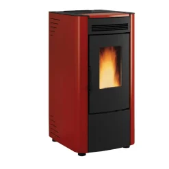 Pelletofen 'Ketty' Stahl bordeauxrot 6,5 kW
