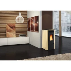 Pelletofen 'Ketty' Stahl schwarz/beige 6,3 kW