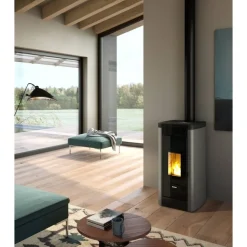 Pelletofen 'Steel 9' Stahl titanium 2,5 - 8,5 kW