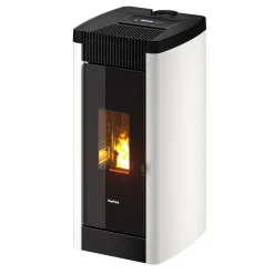 Pelletofen 'Steel 9' Stahl weiß 2,5 - 8,5 kW