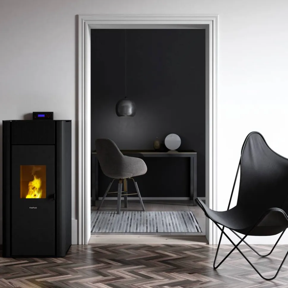 Pelletofen 'Tesis 23' wassergeführt, Stahl anthrazit 4,7 - 22,8 kW