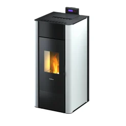 Pelletofen 'Tesis 23' wassergeführt, Stahl weiß 4,7 - 22,8 kW
