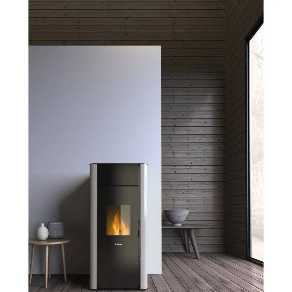 Pelletofen 'Tesis 23' wassergeführt, Stahl weiß 4,7 - 22,8 kW
