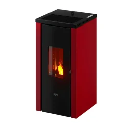 Pelletofen 'Vera' Stahl schwarz/rot 7 kW