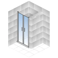 Pendeltür für Nische 'Alexa Style 2.0' teilgerahmt, aluminiumfarben, 80 x 192 cm