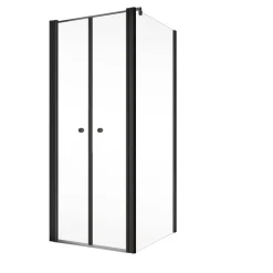 Pendeltür mit Seitenwand 'Garant 2.0' Mattschwarz für Duschwanneneinbaumaß 780 - 800 / 775 - 800 mm