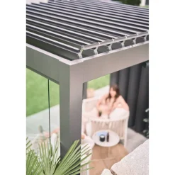 Pergola dunkelgrau metallic 6 x 3,5 m
