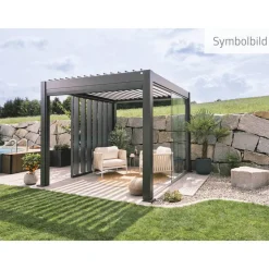 Pergola dunkelgrau metallic 6 x 3,5 m