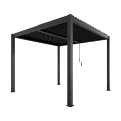 Pergola 'Shade' dunkelgrau mit Beleuchtung 296 x 230 x 290 cm