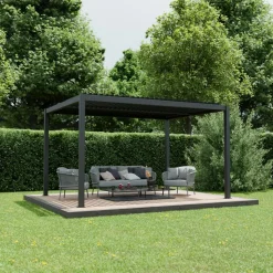 Pergola 'Shade' dunkelgrau 395 x 230 x 290 cm