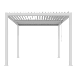 Pergola 'Shade' weiß mit Beleuchtung 296 x 230 x 290 cm
