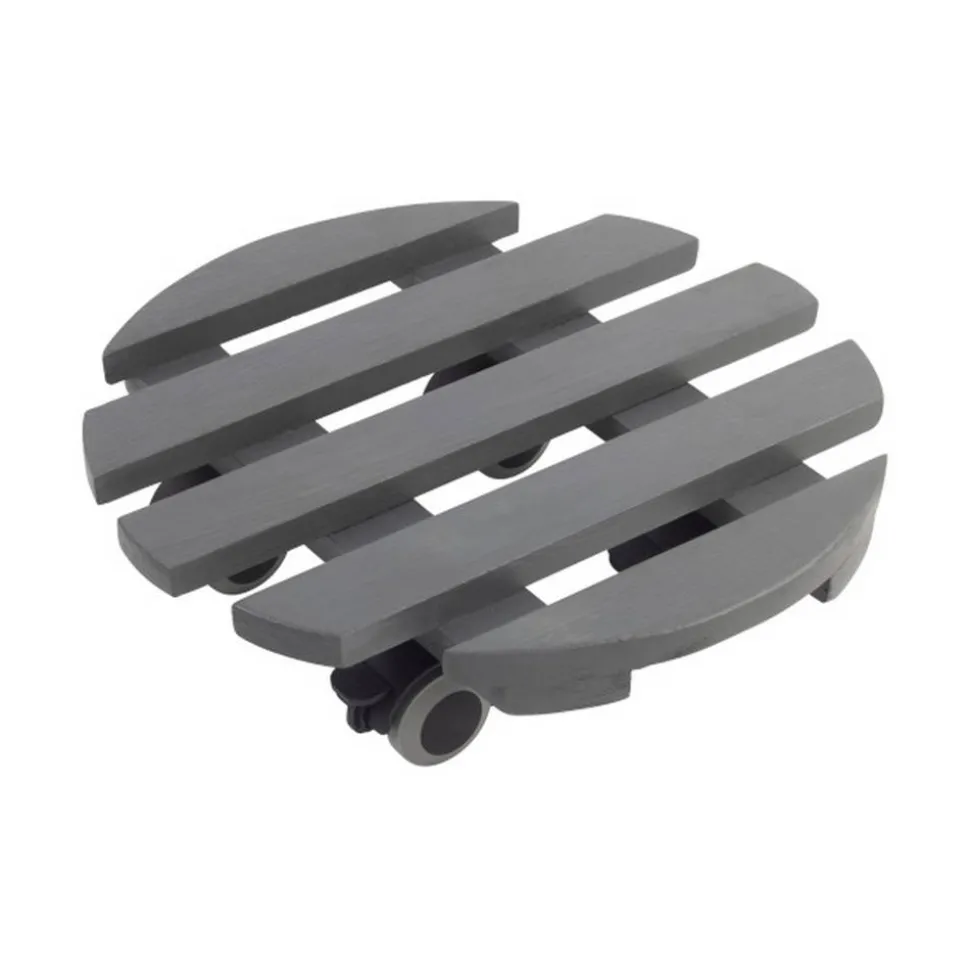 Pflanzenroller Ø 30 cm grau Kiefernholz