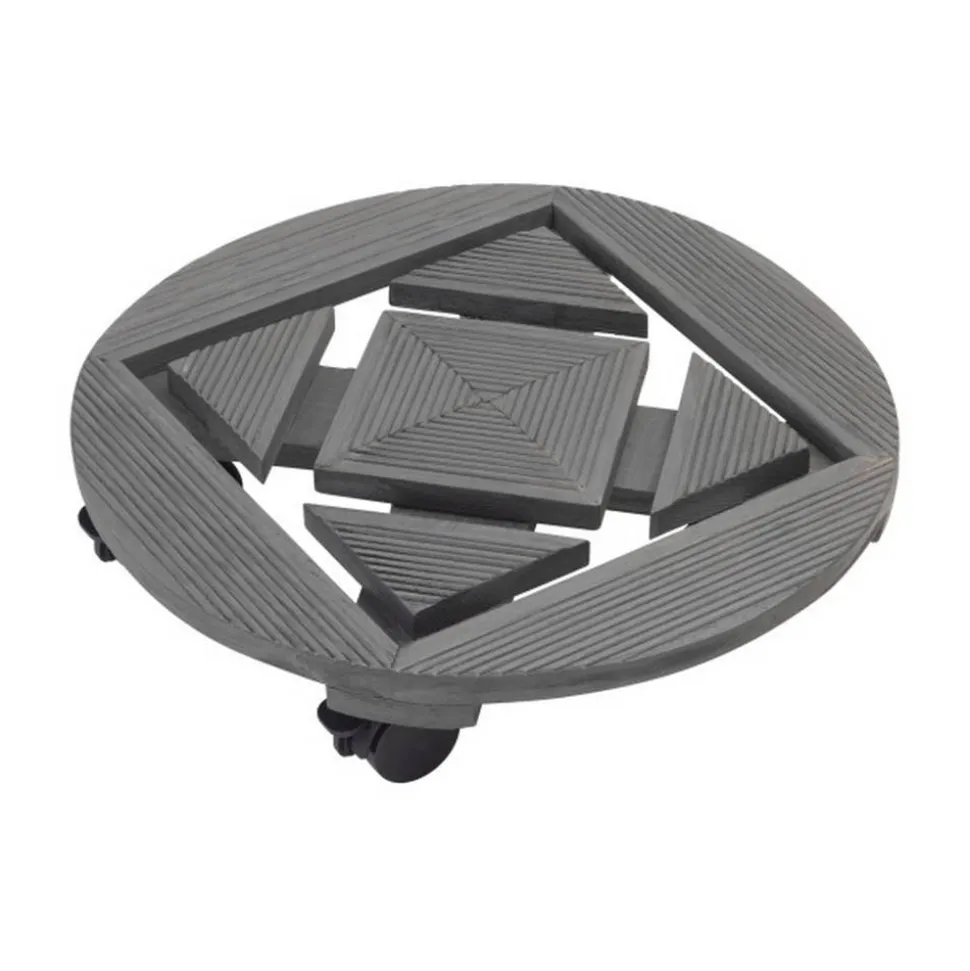 Pflanzenroller Ø 35 cm grau Kiefernholz