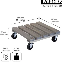 Pflanzenroller 'Vintage GH 0854' Kiefernholz braun Tragkraft 150 kg