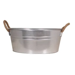 Pflanzgefäß Zink silbern Ø 54 cm