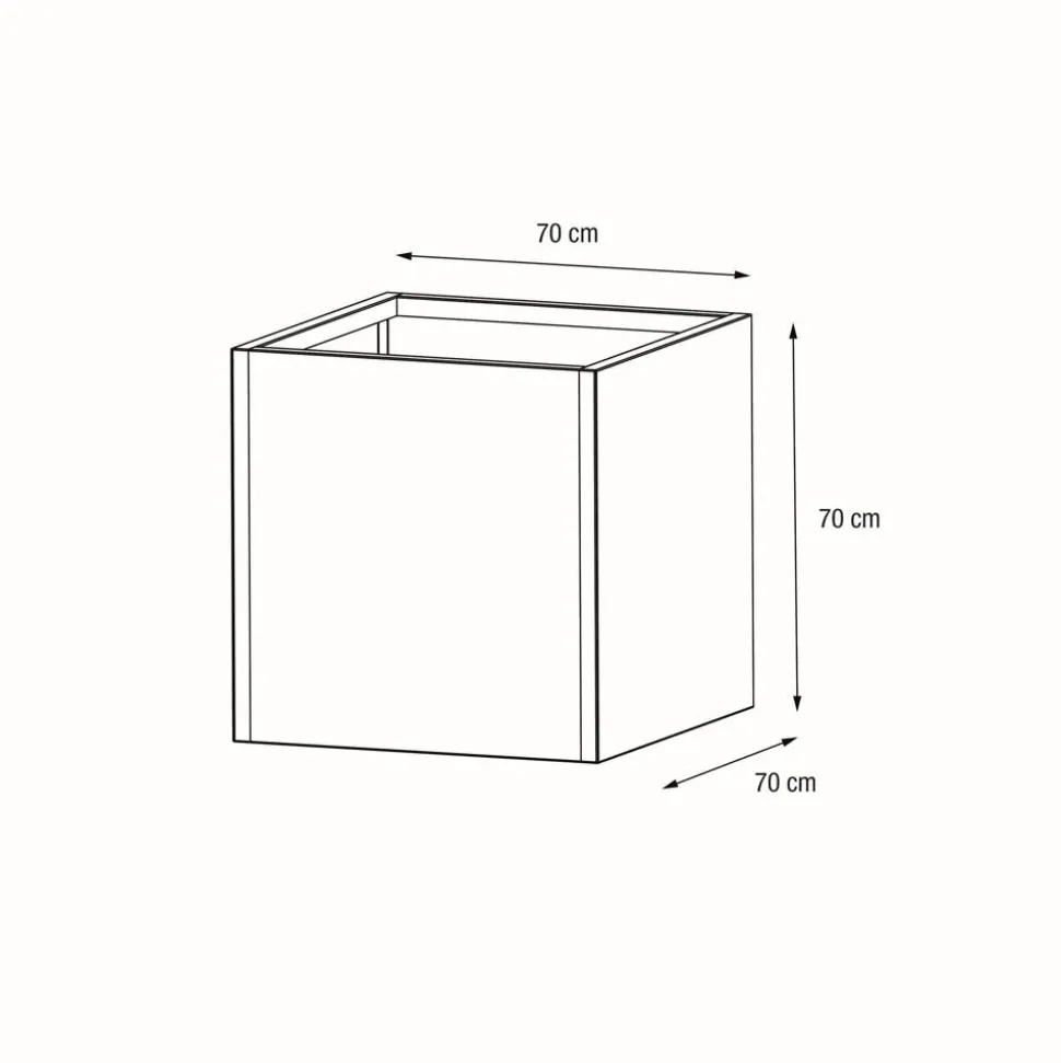 Pflanzkübel 'Cube' Metall anthrazit 70 x 70 x 70 cm