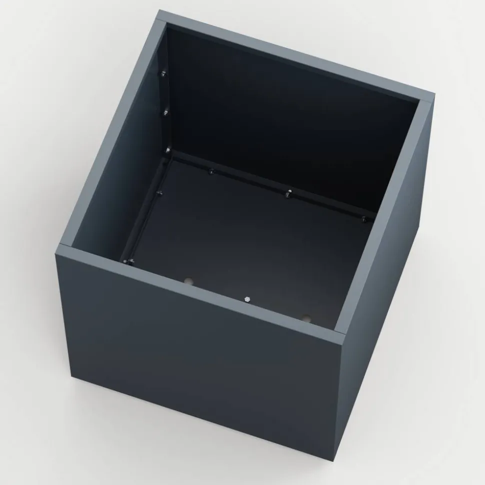 Pflanzkübel 'Cube' Metall anthrazit 70 x 70 x 70 cm