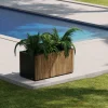 Pflanzkübel 'Deco Planter M' holzfarben/schwarz 100 x 50 x 50 cm