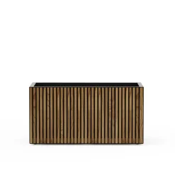 Pflanzkübel 'Deco Planter M' holzfarben/schwarz 100 x 50 x 50 cm