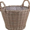 Pflanzkorb Polyrattan natur/braun rund mit 2 Griffen Ø 40 x 30/37 cm, mit Polybeutel