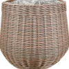 Pflanzkorb Polyrattan natur/braun rund bauchig Ø 45 x 40 cm, mit Polybeutel