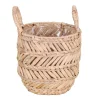 Pflanzkorb Wasserhyazinthe natur 2 Griffe mit PET-Einsatz Ø 28 x 26 cm