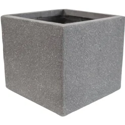 Pflanzwürfel 'Bosavi' Fiberglas grau 001 35x32cm
