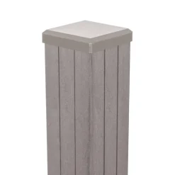 Pfosten 'Fertigzaun' BPC/Stahl Sandfarben 7 x 7 x 240 cm