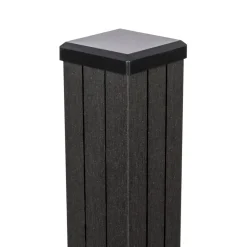 Pfosten 'Fertigzaun' BPC/Stahl inklusive Kappe anthrazit 7 x 7 x 150 cm