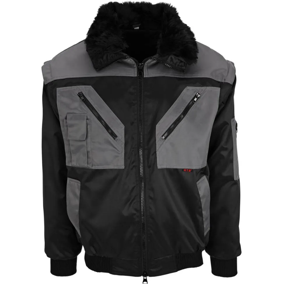 Pilotenjacke schwarz/grau Gr. M