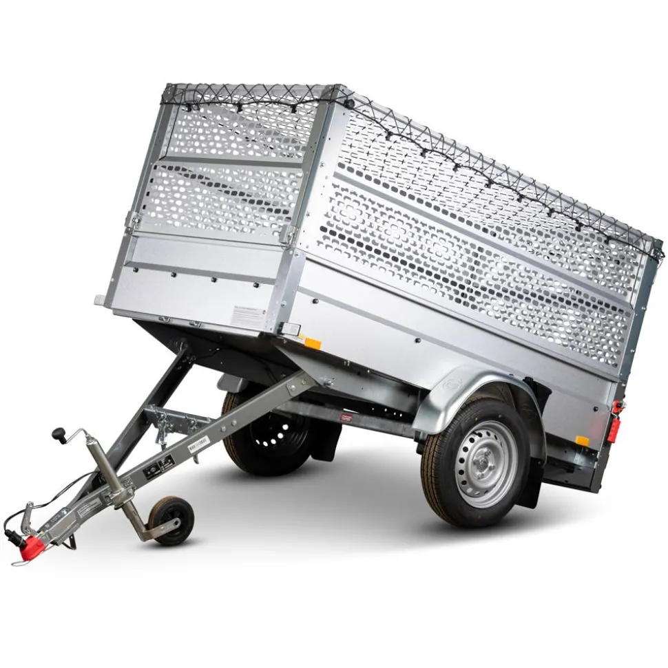 PKW-Anhänger 'Basic Plus 750' ungebremst 750 kg mit Gitteraufsatz und Kippdeichsel