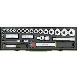 PKW-Steckschlüsselsatz 'Industrial' mit Ratschenschlüssel 1/4" x 1/2" 27-teilig
