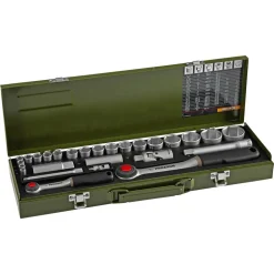 PKW-Steckschlüsselsatz 'Industrial' mit Ratschenschlüssel 1/4" x 1/2" 27-teilig