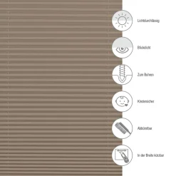 Plissee 'Concept' taupe 90 x 130 cm