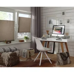 Plissee 'EasyFix' taupe 45 x 130 cm